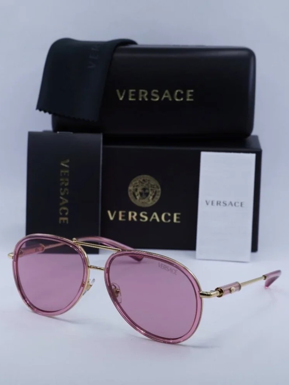 Versace Sunglasses Pink Transparent NWT